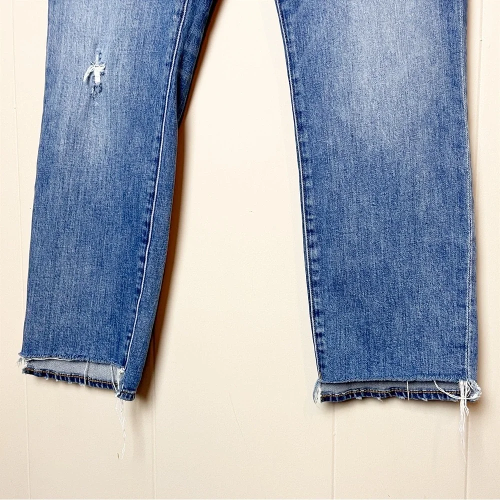 J. Crew Point Sur High Rise Straight Jeans 29 8 distressed cropped ankle stretch